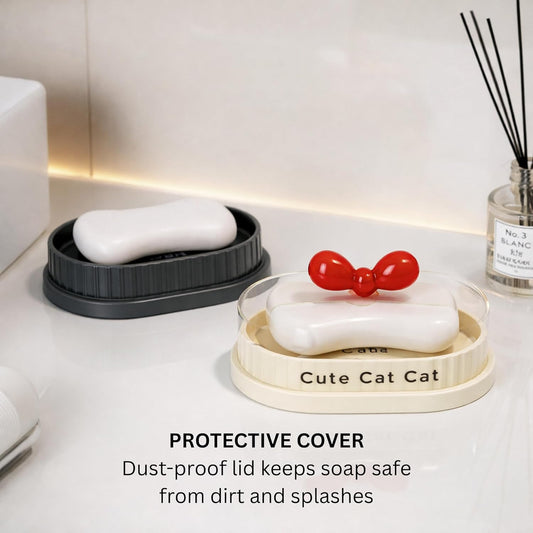 Soap Holder - Cute Cat - Black
