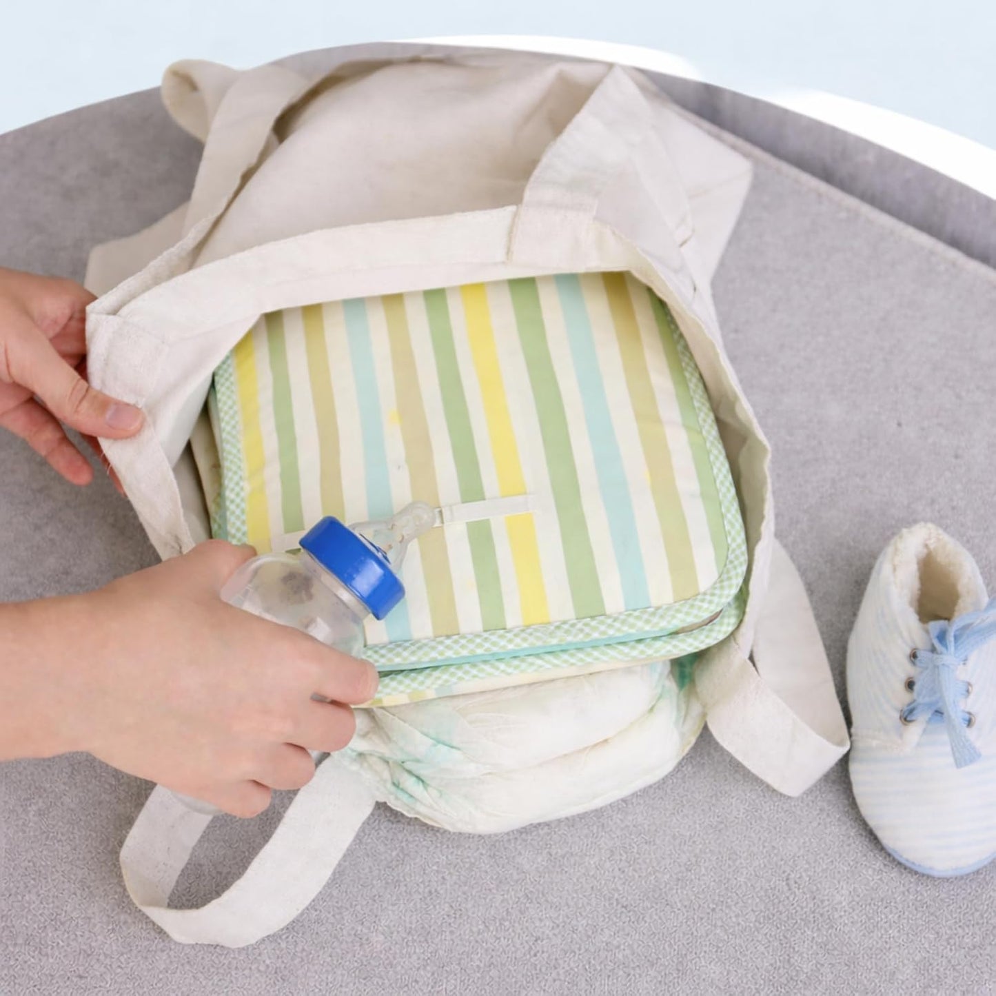 Portable Diaper Changing Mat - Pastel Striped
