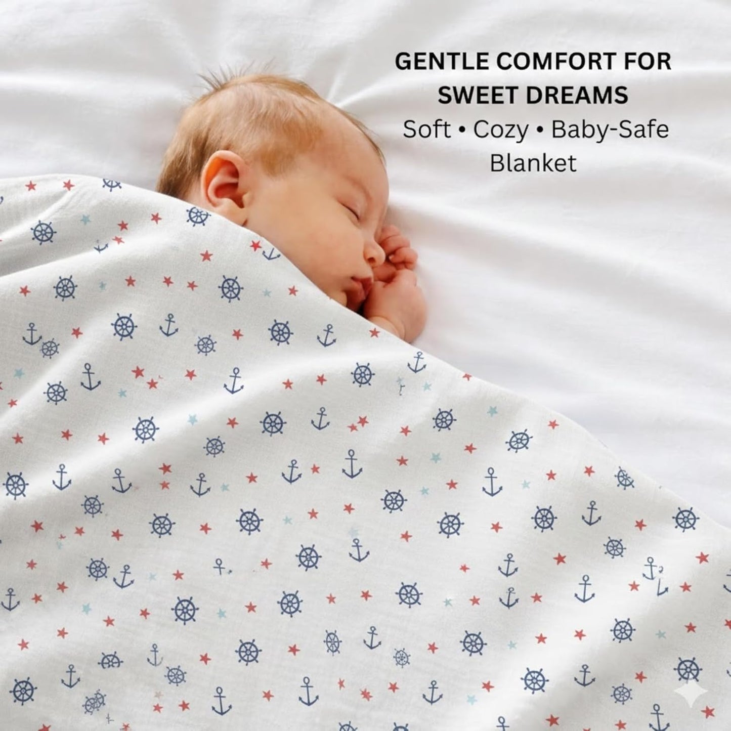 Organic Cotton Muslin Blanket - Sailor Star