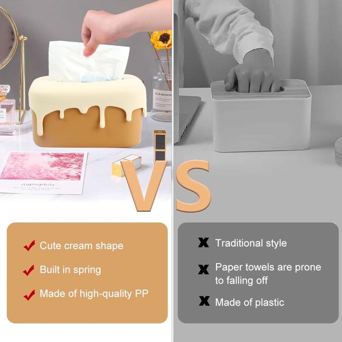Decorative Baby Wipes & Tissue Storage Box - Brownie Drip