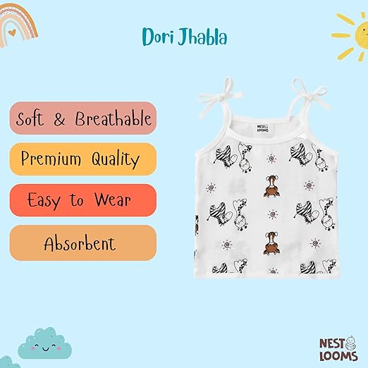 Dori Jhabla- Organic Cotton Muslin- Combo of 3 (jungle buddies, aeroplane rides, bear snuggle)