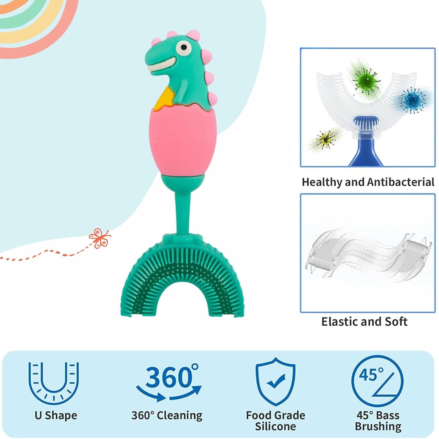 U-Shaped Toothbrush - Dino Egg
