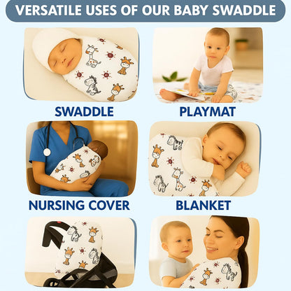 Baby Muslin Swaddle - Jungle Buddies