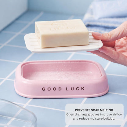 Soap Holder - Good Luck - Pink