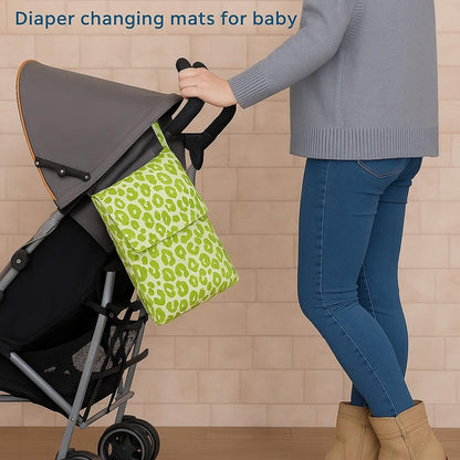 Portable Diaper Changing Mat - Green Cheetah