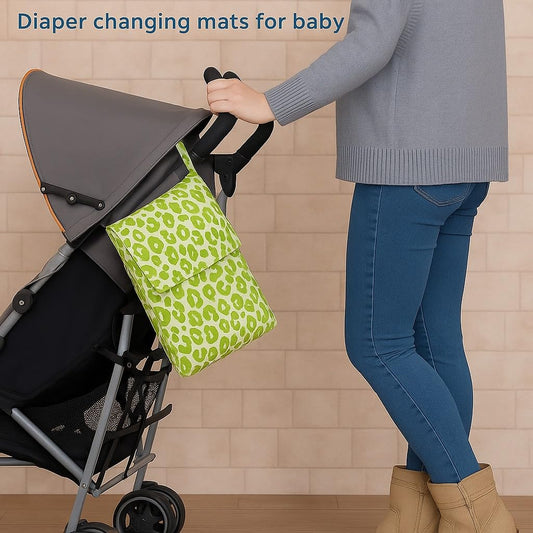 Portable Diaper Changing Mat - Green Cheetah