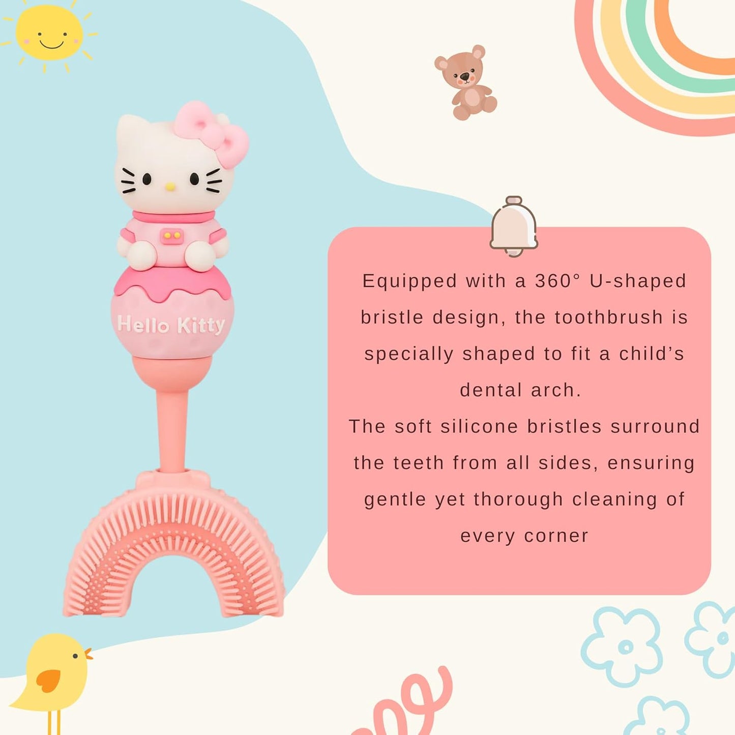 U-Shaped Toothbrush - Hello Kitty
