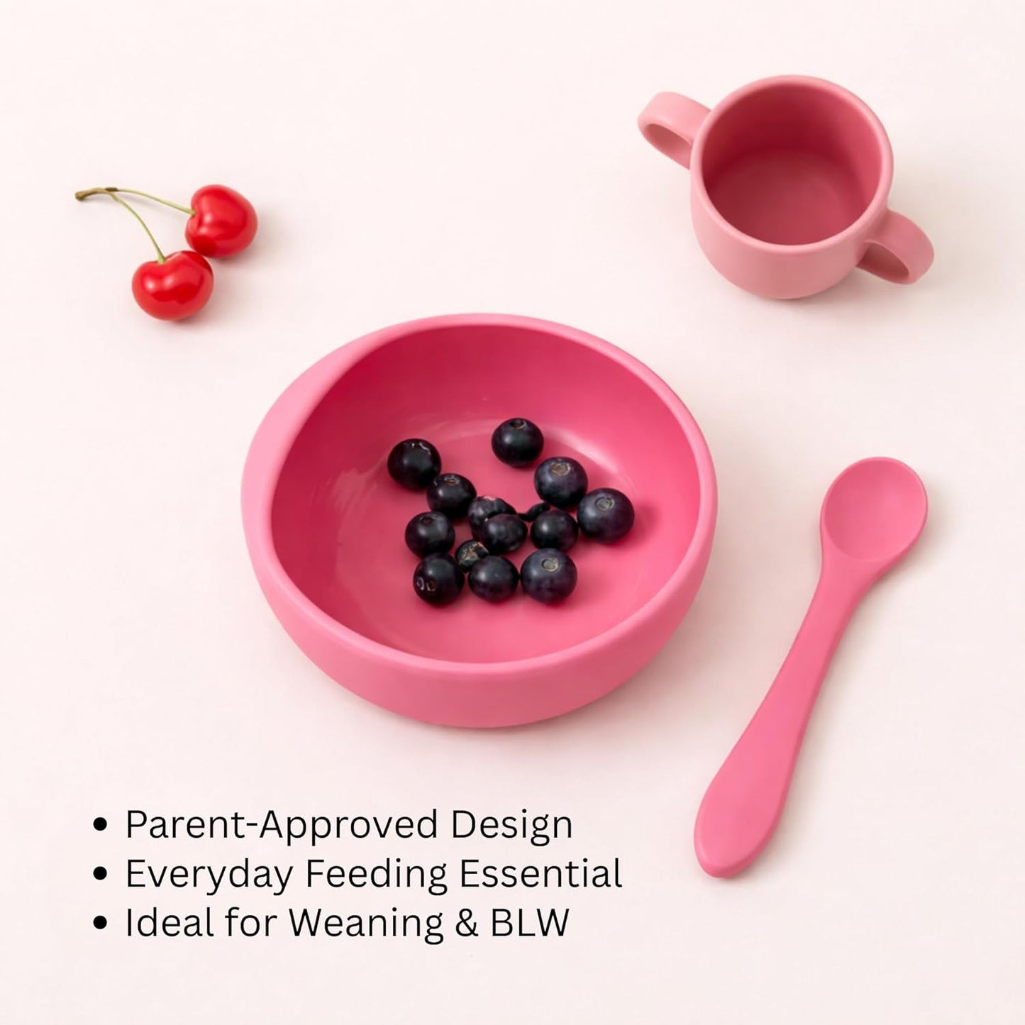 Silicone Suction Bowl & Spoon Set - Pink Popsicle