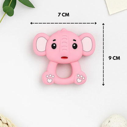 Silicone Cartoon Teether - Elephant (Pink)