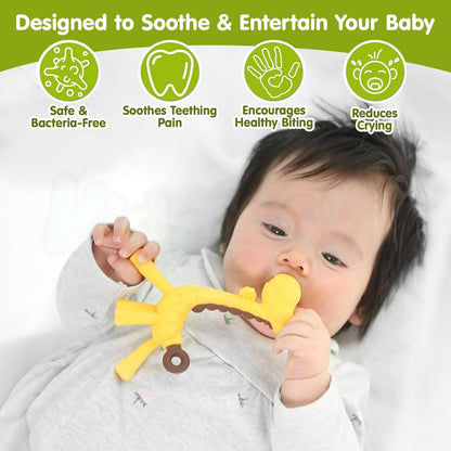 Silicone Giraffe Teether - (Yellow)
