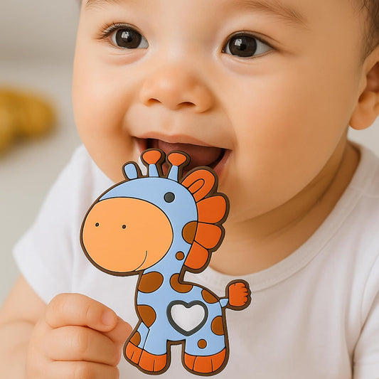 Silicone Cartoon Teether - Giraffe (Blue)