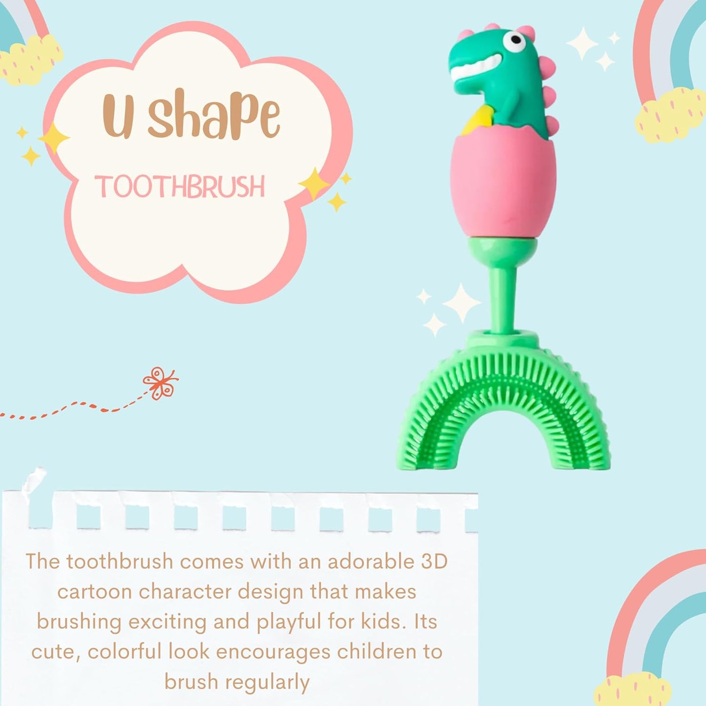 U-Shaped Toothbrush - Smile-O-Saurus
