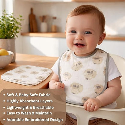 Cloth Feeding Bib Set of 3 - Here To Cuddle