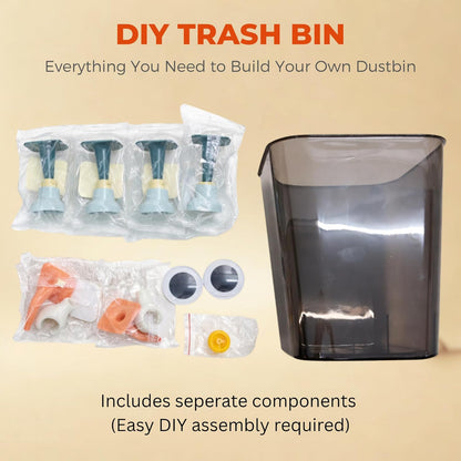 Multipurpose DIY Robot Trash Can - Orange Green