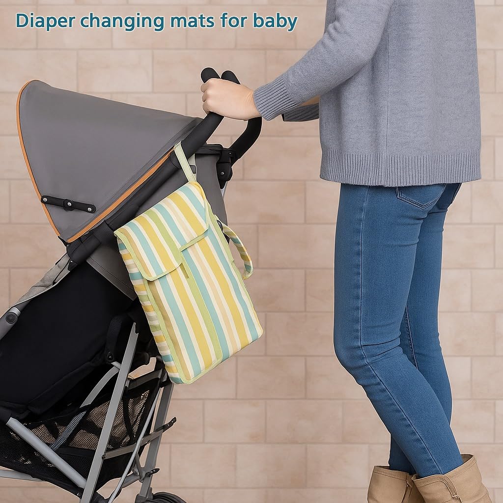 Portable Diaper Changing Mat - Pastel Striped