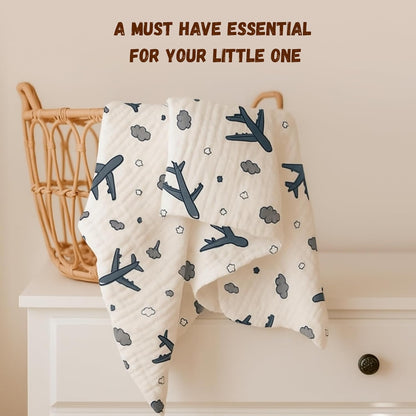 Baby Muslin Swaddle - Aeroplane Rides