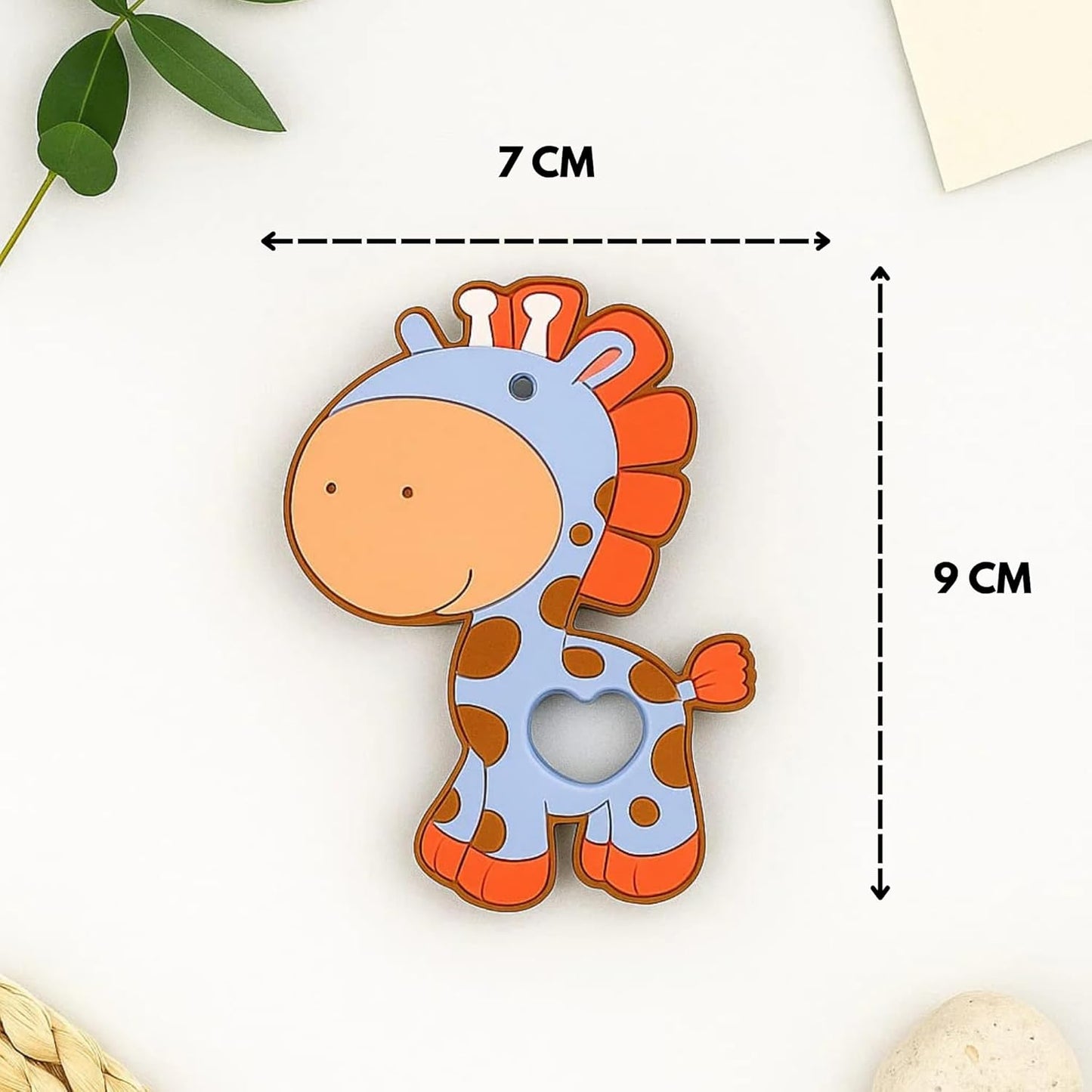 Silicone Cartoon Teether - Giraffe (Blue)