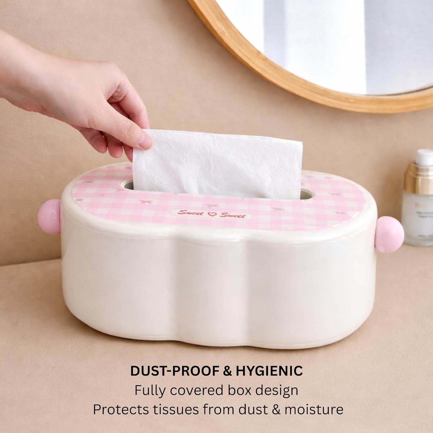 Decorative Baby Wipes & Tissue Storage Box - Sweetheart Checks