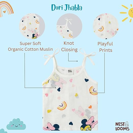 Dori Jhabla- Organic Cotton Muslin-Combo of 3 (mickey love, christmas wonderland, rainbow dreams)