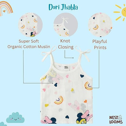 Dori Jhabla- Organic Cotton Muslin-Combo of 3 (mickey love, christmas wonderland, rainbow dreams)