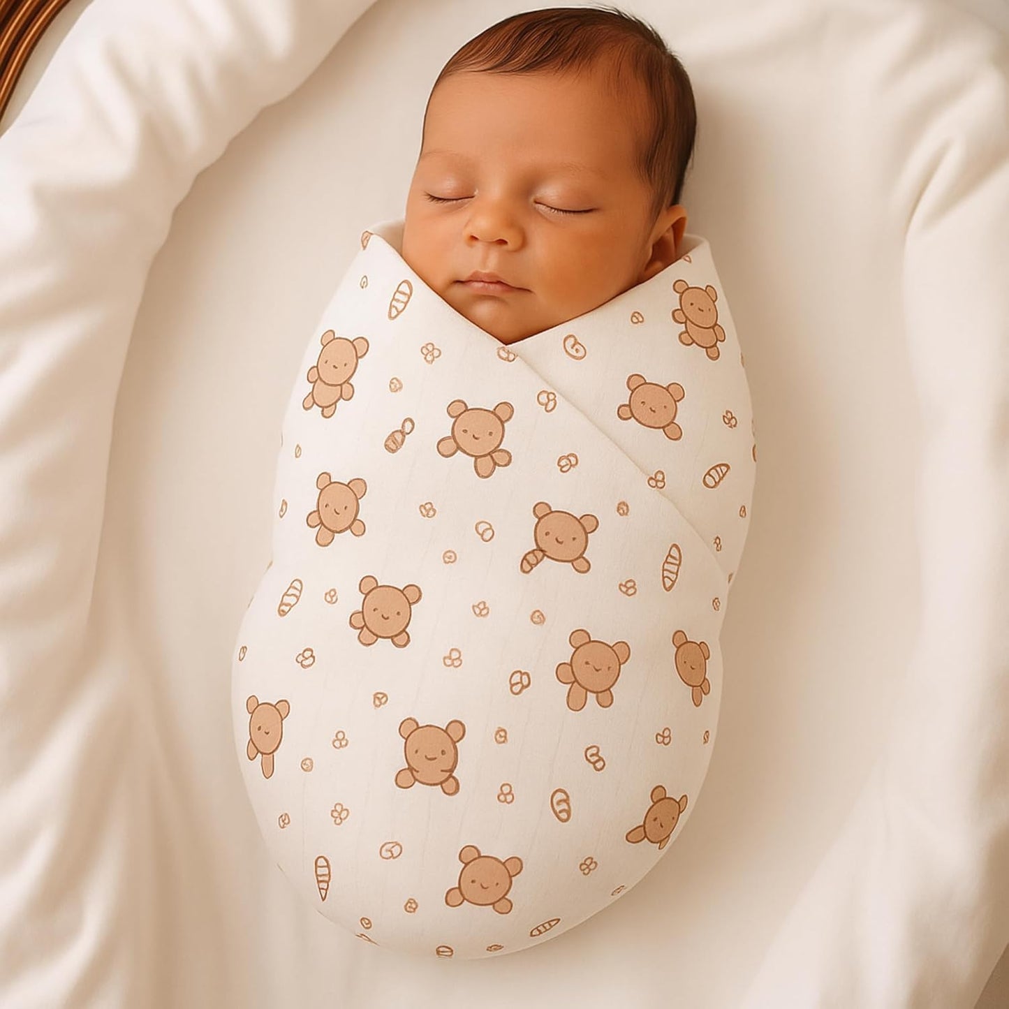 Baby Muslin Swaddle - Bear Snuggle