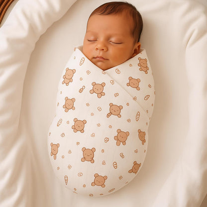 Baby Muslin Swaddle - Bear Snuggle