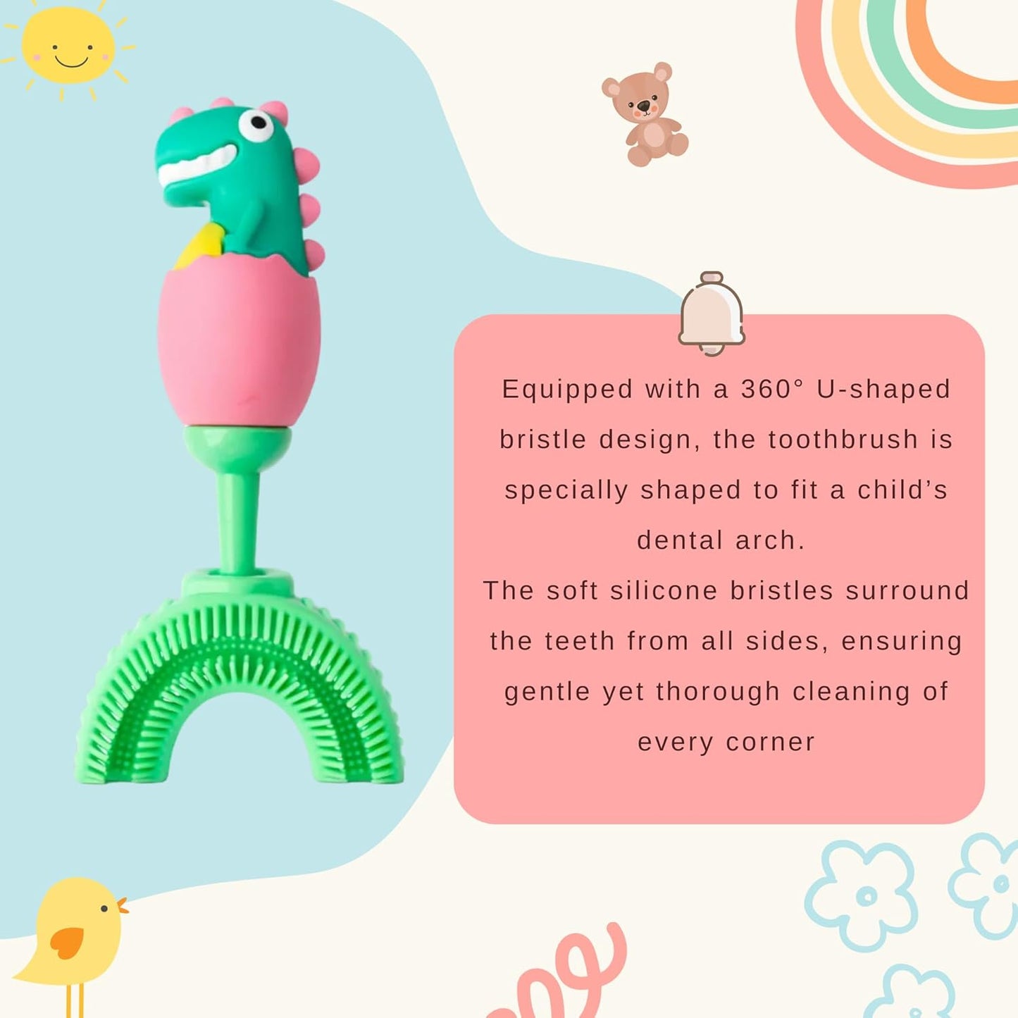 U-Shaped Toothbrush - Smile-O-Saurus