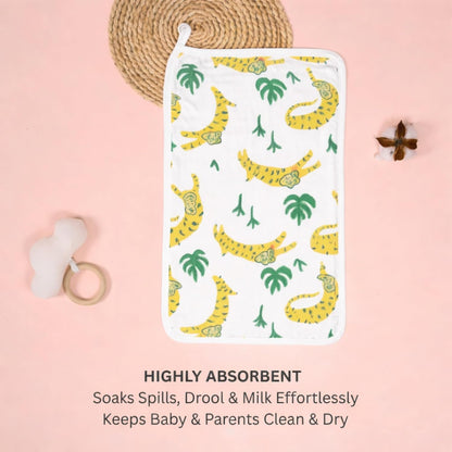 Organic Cotton Burp Cloth - Jungle Paws