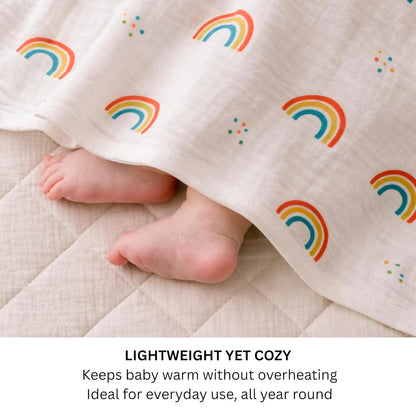 Organic Cotton Muslin Blanket - Rainbow Dreams