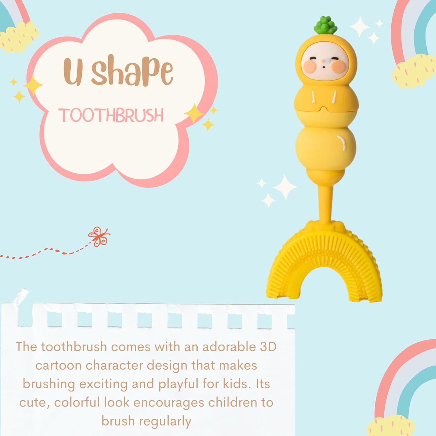 U-Shaped Toothbrush - Sunny Pineapple