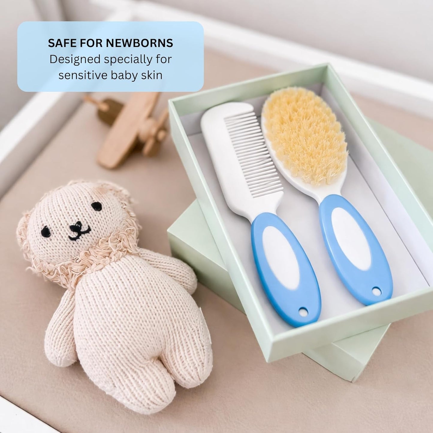 Baby Hair Brush & Comb Set - Blue