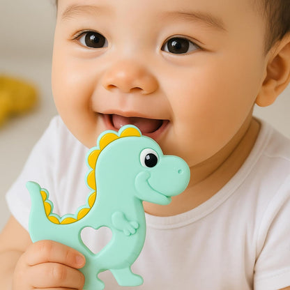 Silicone Cartoon Teether - Dinosaur (Pastel-Green)