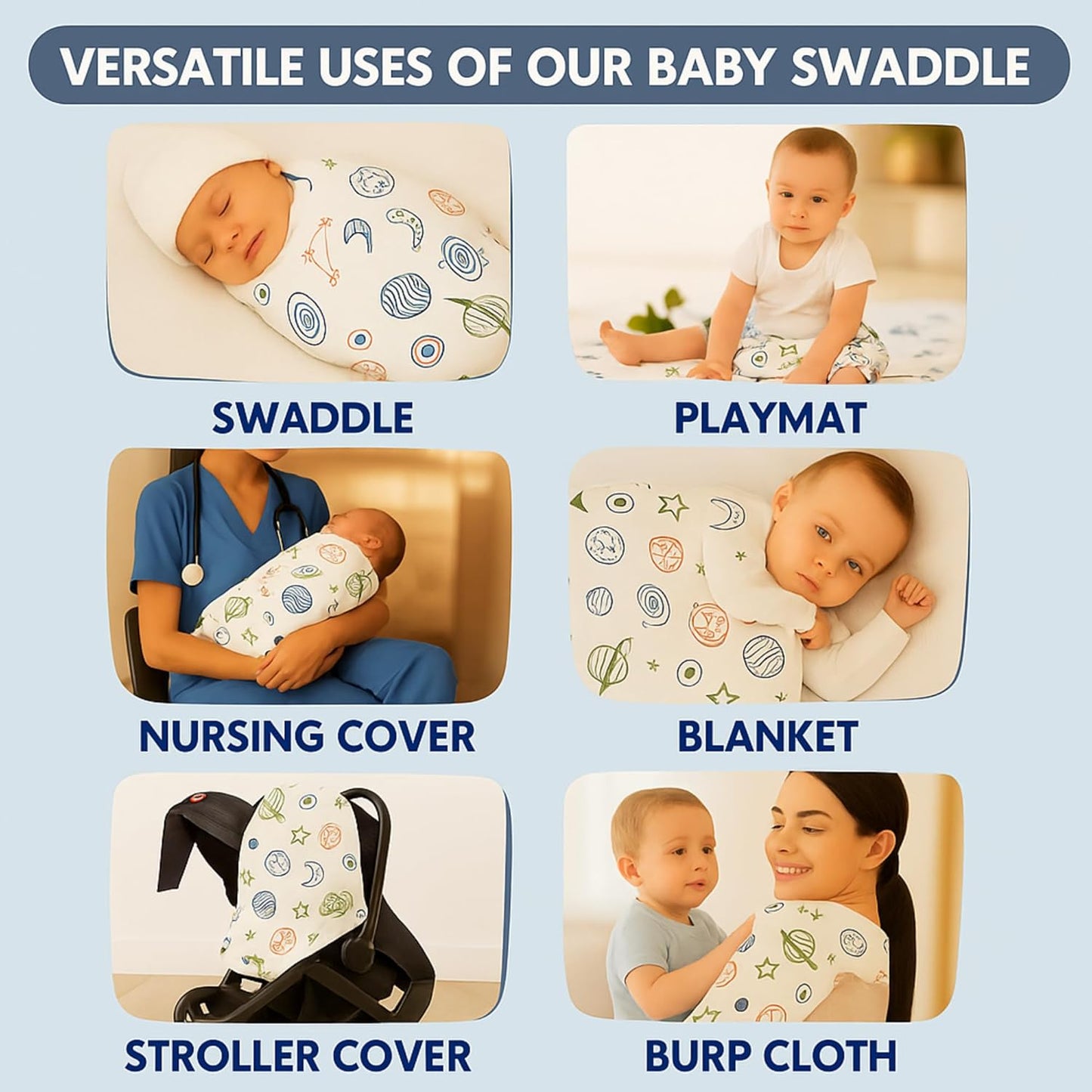 Baby Muslin Swaddle - Galaxy Dreams