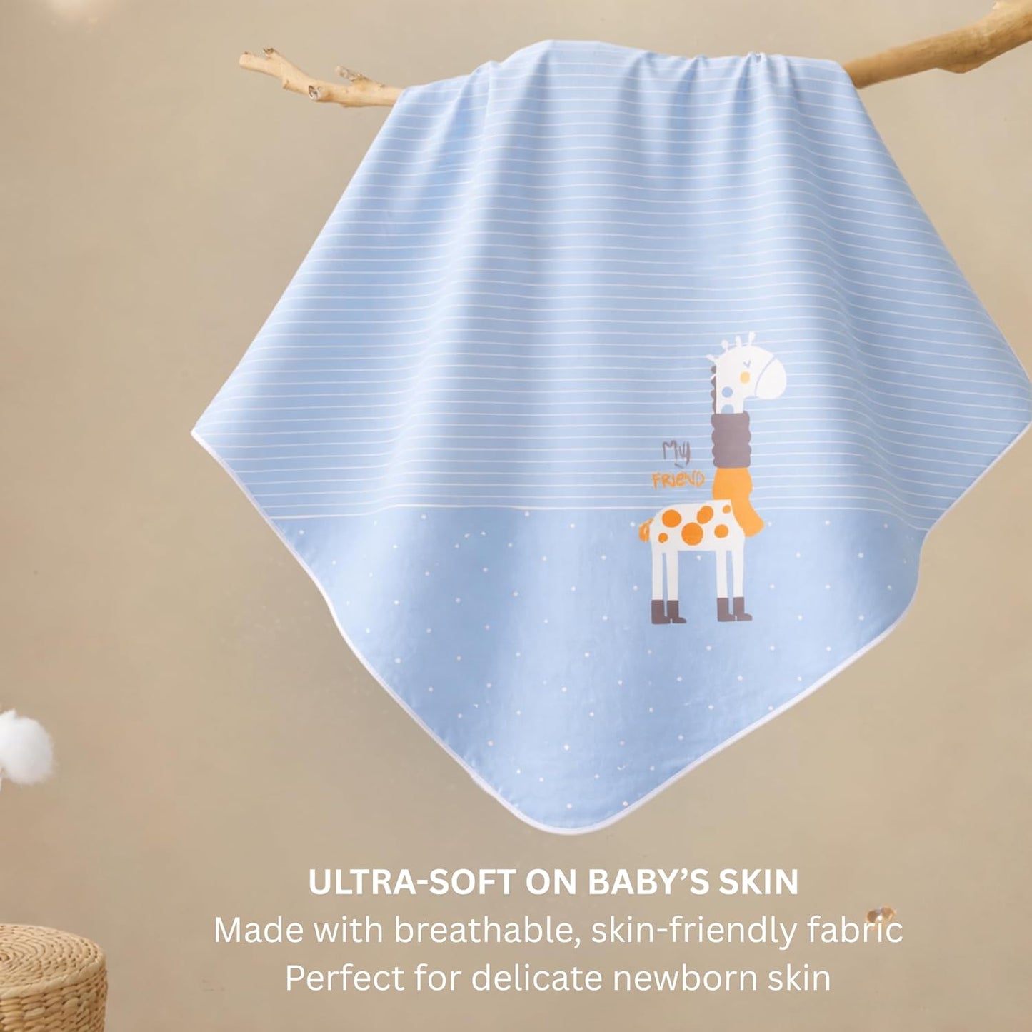 Cotton Baby Blanket - Breezy Giraffe