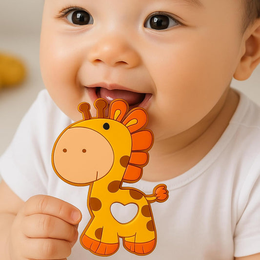 Silicone Cartoon Teether-Giraffe (Orange)