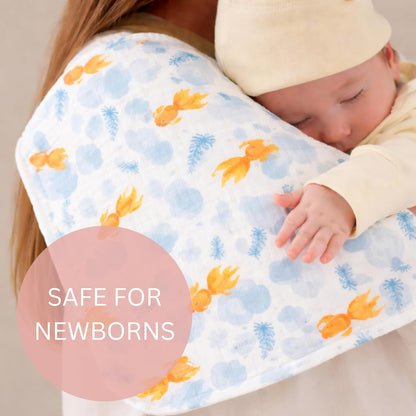 Organic Cotton Burp Cloth - Goldfish Bubbles