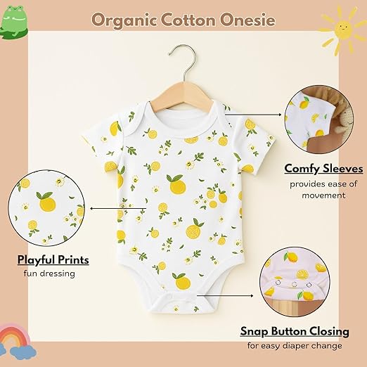 Cotton Baby Onesie - Zesty Lemon