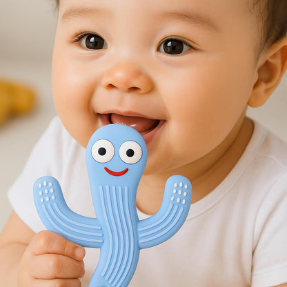 Silicone Cartoon Teether - Cactus (Blue)