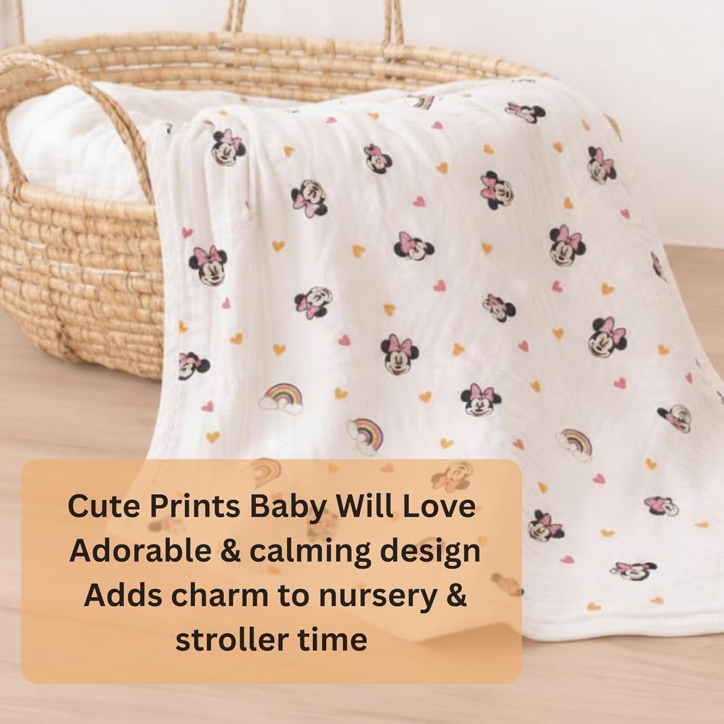 Organic Cotton Muslin Blanket - Mickey Love