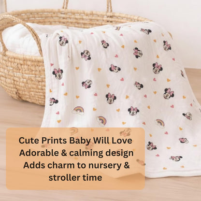 Organic Cotton Muslin Blanket - Mickey Love