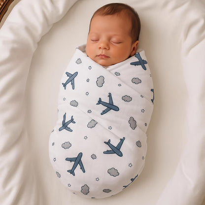Baby Muslin Swaddle - Aeroplane Rides