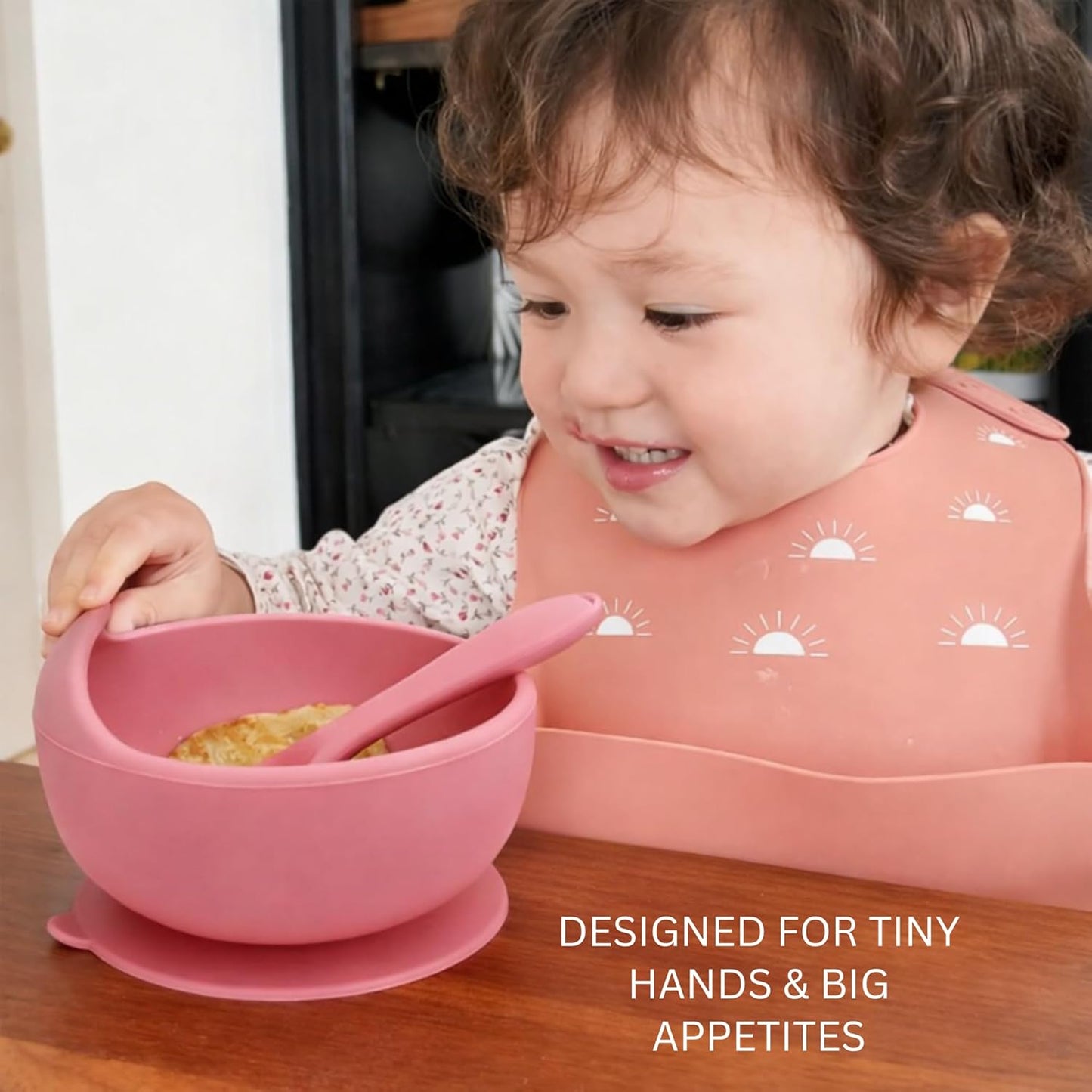 Silicone Suction Bowl & Spoon Set - Pink Popsicle