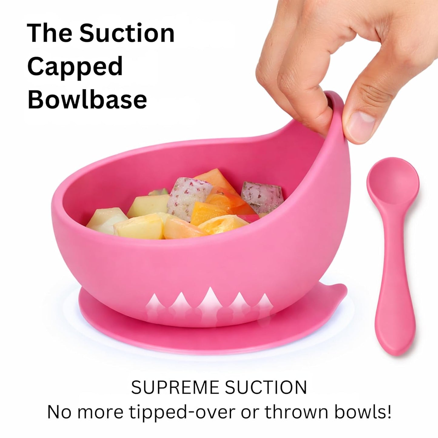 Silicone Suction Bowl & Spoon Set - Pink Popsicle