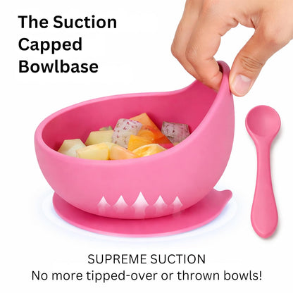 Silicone Suction Bowl & Spoon Set - Pink Popsicle