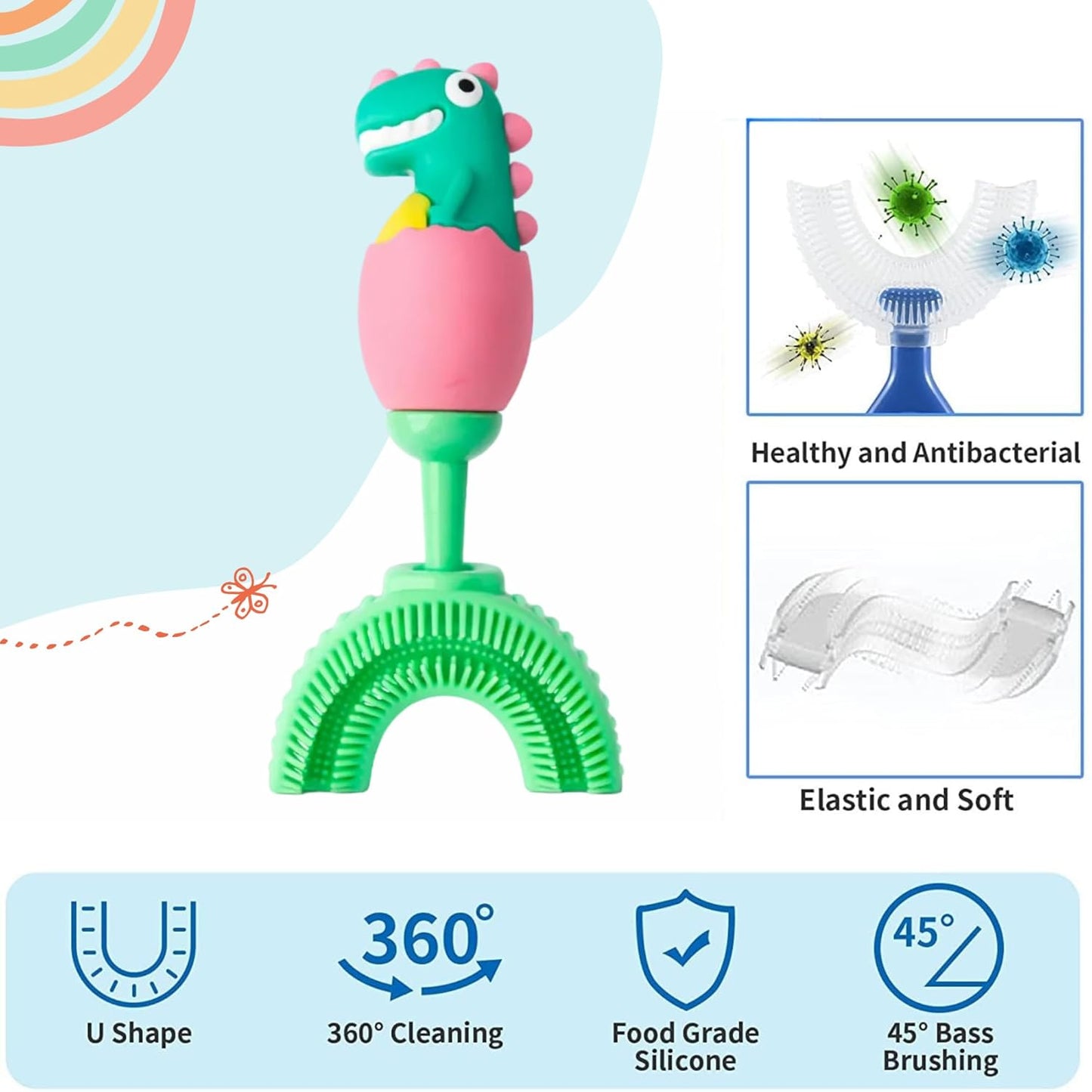 U-Shaped Toothbrush - Smile-O-Saurus