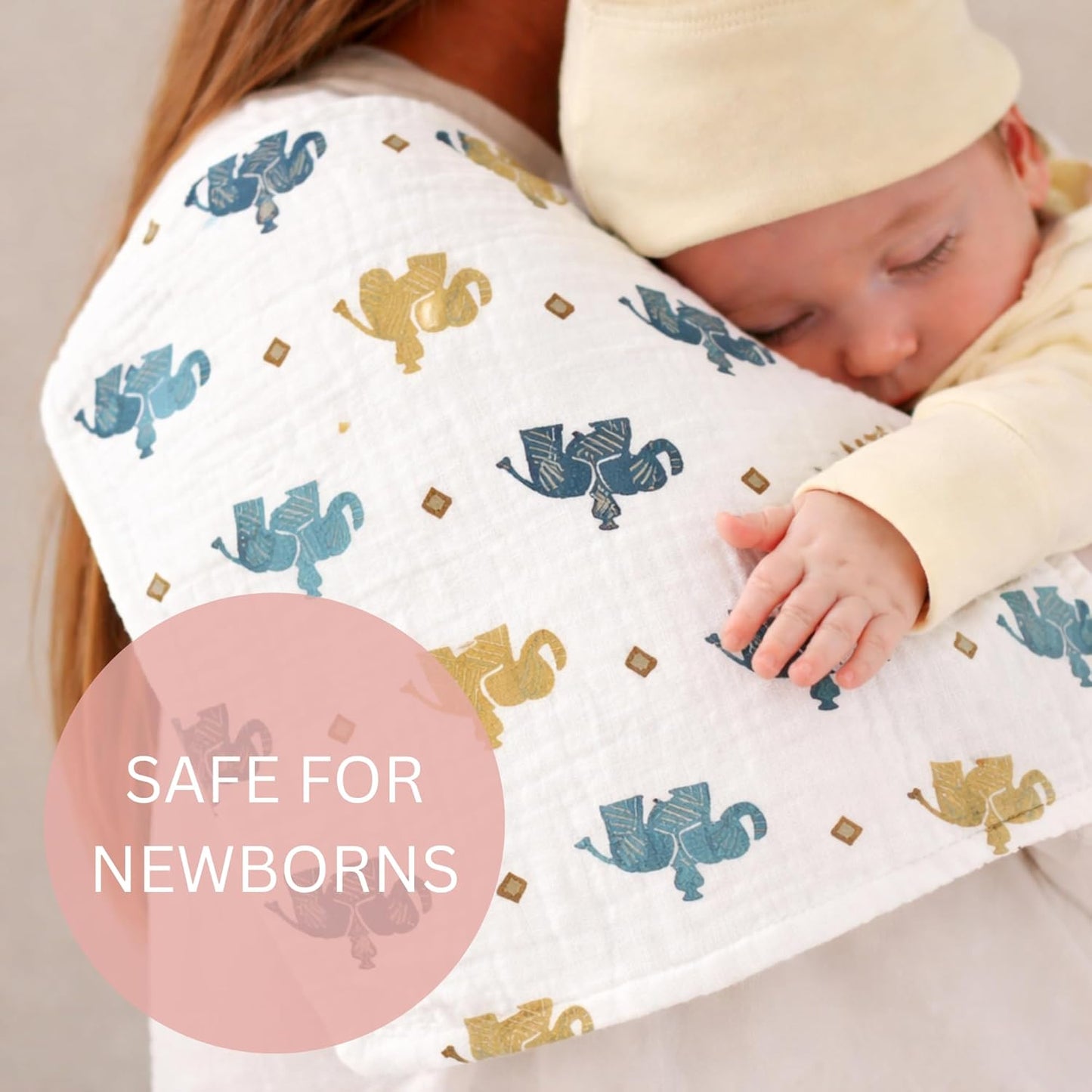 Organic Cotton Burp Cloth - Elephant Caravan