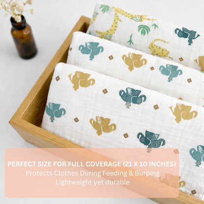 Organic Cotton Burp Cloth - Elephant Caravan