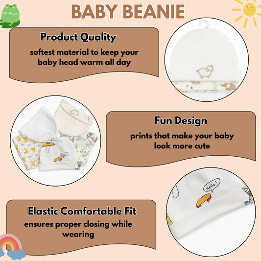 Unisex Baby Beanies Set of 5 - Little Lamb