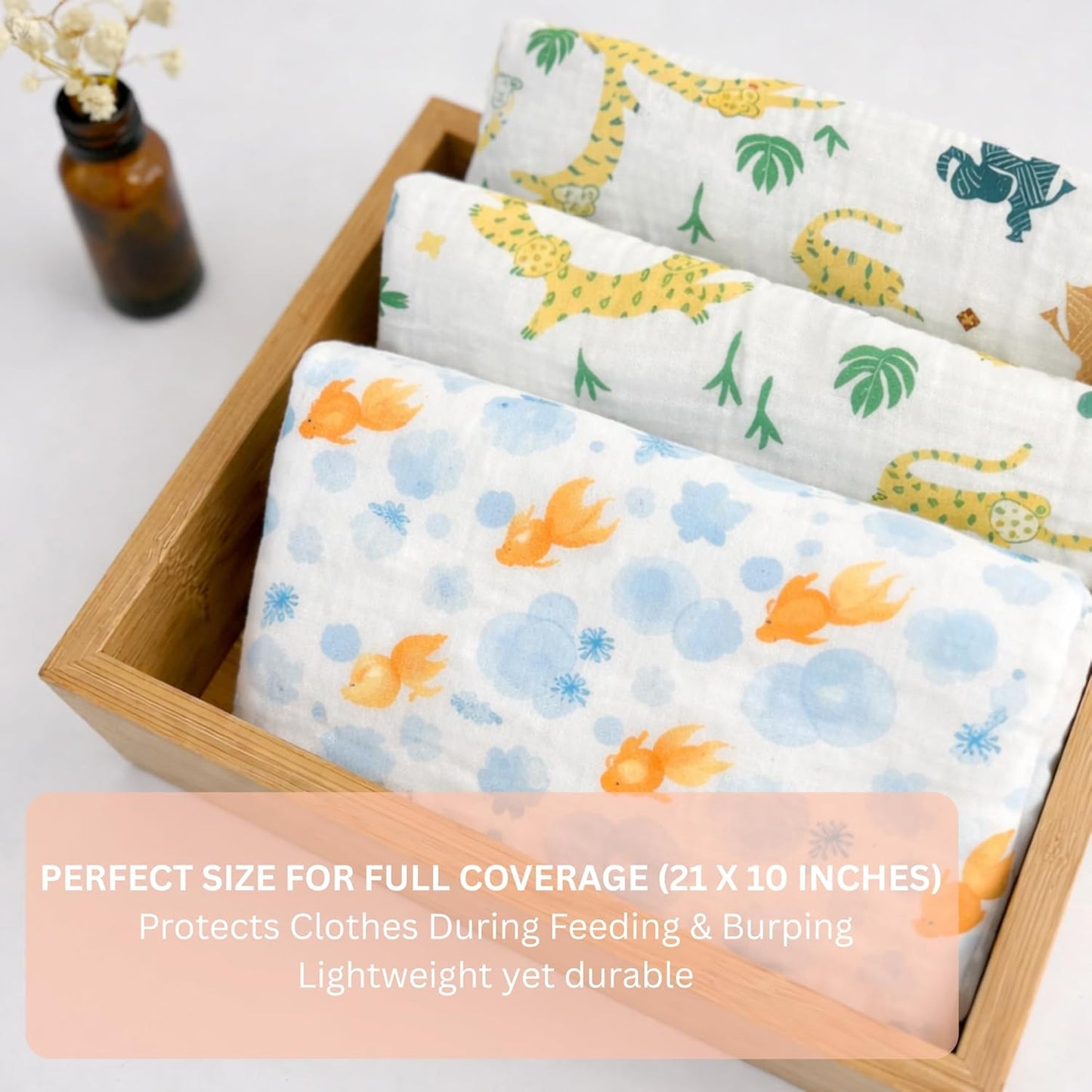 Organic Cotton Burp Cloth - Goldfish Bubbles