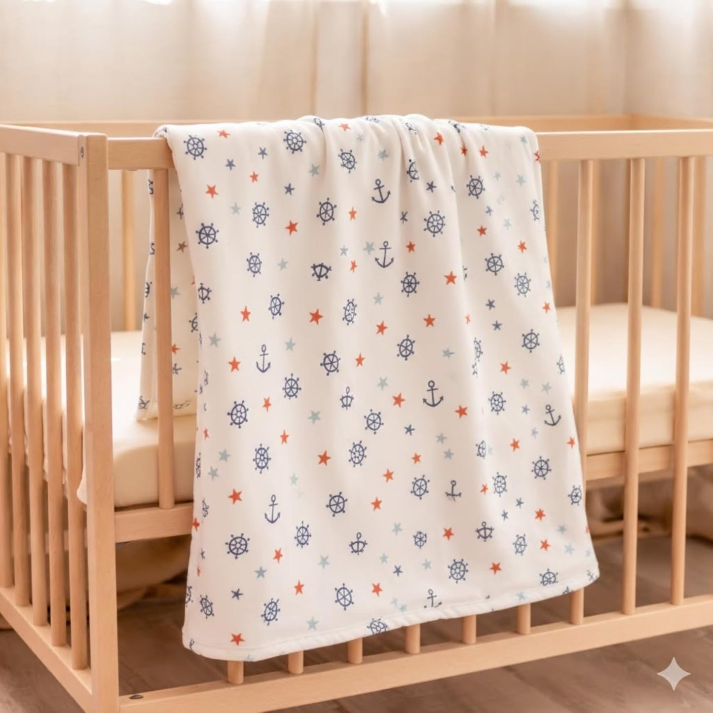 Organic Cotton Muslin Blanket - Sailor Star